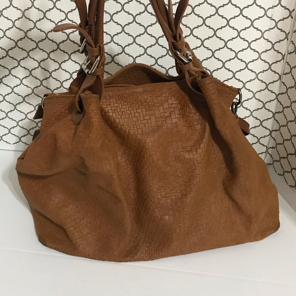 Valentina Fiore Brown Genuine Leather Handbag